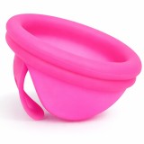 Cupa Menstruala, GREENOVIVE&reg;, din Silicon de Calitate Medicala, Reutilizabila, cu Inel pentru Extractie Usoara, fara BPA, Marimea S, Roz