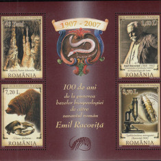 ROMANIA 2007 LP 1753 a EMIL RACOVITA BLOC MNH