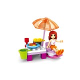 Jucarie Figurina si accesorii plaja din caramizi constructie, set 31 piese, ATU-087658, Oem