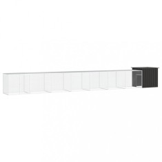 vidaXL Cote? pentru pasari, antracit, 800x91x100 cm, o?el galvanizat foto