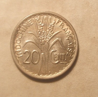 INDOCHINA 20 CENTIMES 1941 FRUMOASA foto