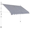 Gossi copertina retractabila manual, dungi albastru si alb, 250 cm