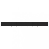 vidaXL Paravan anti-v&acirc;nt cu 9 panouri, negru, 1200 x 120 cm, textil