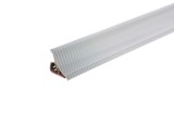 Plinta PVC pentru blat baie sau bucatarie, Korner, aluminiu striat, cu margini flexibile cauciucate, 23 mm, 3 m