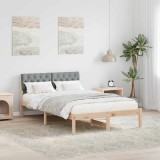 VidaXL Cadru de pat Maro și gri deschis 120 x 190 cm Lemn masiv de pin 878624