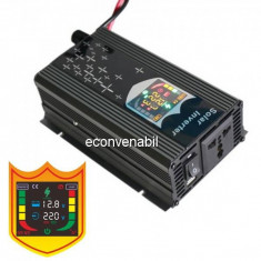 Invertor Auto 12V 500W cu Display LCD, Iesire USB si Priza foto