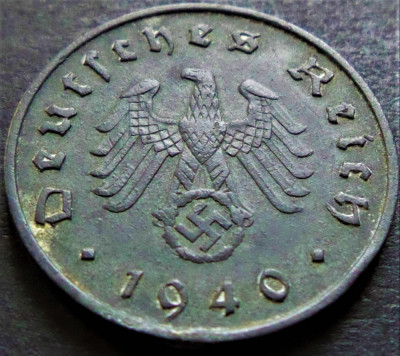 Moneda istorica 10 REICHSPFENNIG - GERMANIA NAZISTA, anul 1940 A * cod 3878 foto