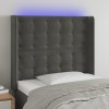 VidaXL Tăblie de pat cu LED, gri &icirc;nchis, 83x16x118/128 cm, catifea 3124513