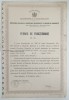 PERMIS DE FUNCTIONARE ACORDAT FABRICII DE ROM .LICHIOR SI CONIAC &#039; IOSIF RINZLER , BUCURESTI , 1936