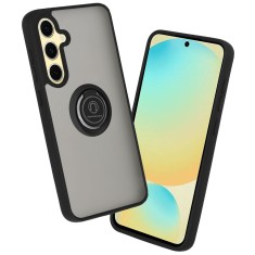 Husa pentru samsung galaxy s24 fe - magnet auto E?i inel rotativ, premium, negru foto