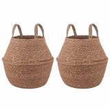vidaXL Vază pentru plante cu m&acirc;nere 2 pcs natural &Oslash; 22 x 20 cm 42012255
