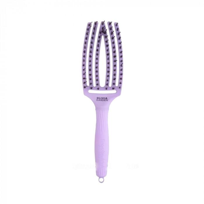 Perie cu ventilatie din par natural si tepi ionizati, Olivia Garden, Finger Combo, Grape Soda