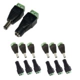 Cumpara ieftin Set 6 conectori alimentare CCTV 2.1 5.5 mm cu fixare prin surub, adaptoare mama si tata pentru camere supraveghere, DVR si alimentare 12V
