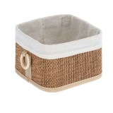 Coș Rectangular Bambus / In Mic 20X20X13.5 Cm &ndash; Alb / Bamboo | Organizatoare Baie