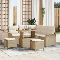vidaXL Set de canapele pentru grădină 8 pcs Bej poliratan 3362136