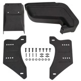 Cotiera Auto Universala VidaXL Neagra ABS 14x30x32-48.5cm, Inaltime Reglabila, Spatiu Depozitare, Montare Facila
