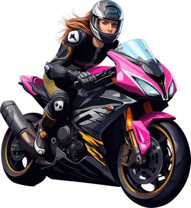 Sticker decorativ, Motocicleta, Negru, 65 cm, 1336STK-1