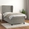 vidaXL Pat box spring cu saltea, gri deschis, 100x200 cm, catifea 3129135