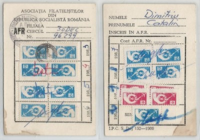 Romania, Carton cotizatie A.F.R. (IV), Bucuresti, 1983 foto