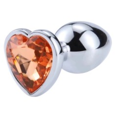 Dop Anal Hearty Buttplug, Large, Argintiu/Portocaliu, Passion Labs