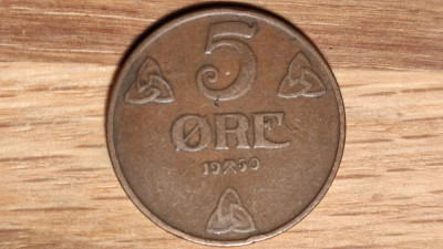 Norvegia - moneda mare de colectie - raritate - 5 ore 1930 bronz - stare f buna foto