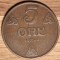 R10 Norvegia - moneda mare de colectie - raritate - 5 ore 1930 bronz - stare f buna