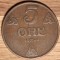 Norvegia - moneda mare de colectie - raritate - 5 ore 1930 bronz - stare f buna