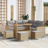 vidaXL Set de canapele pentru grădină cu pernă Bej Rattan poli 3365002