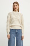 Silvian Heach pulover TILZI femei, culoarea bej, cu turtleneck, CVA24034MA