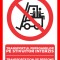 Placuta transportul persoanelor pe stivuitor interzis transportation of persons by forklift prohibited