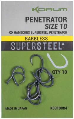 Carlige KORUM Supersteel Penetrator Hooks Barbless, Nr.12, 10buc/pac foto