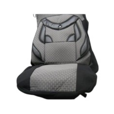 Huse auto universale gri inchis cu insertii din piele