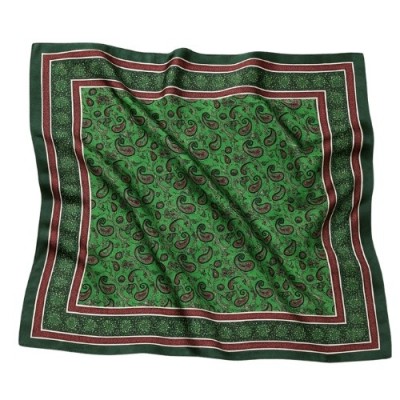 Esarfa satin paisley verde foto