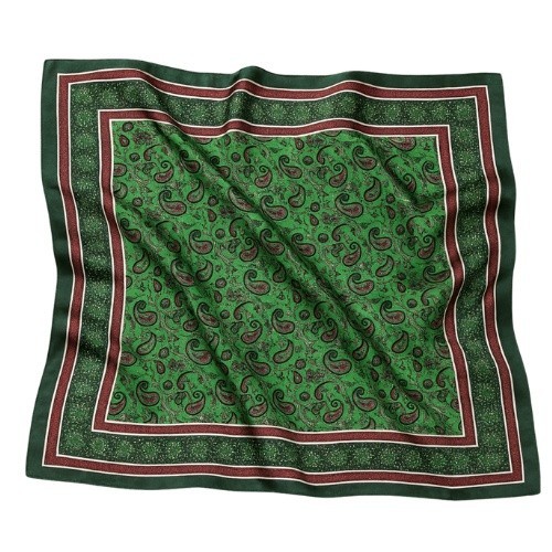 Esarfa satin paisley verde