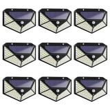 Set 9 lampi cu incarcare solara APF, senzor miscare, 3 trepte de iluminare, 100 LED