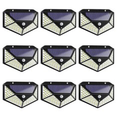 Set 9 lampi cu incarcare solara APF, senzor miscare, 3 trepte de iluminare, 100 LED