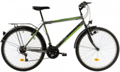 Bicicleta Oras Kreativ 2613 M Gri Verde 26 Inch foto