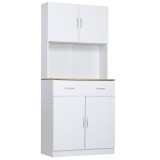 Bufet de bucatarie cu dulapuri HOMCOM, 80x40x180cm, alb | Aosom Romania
