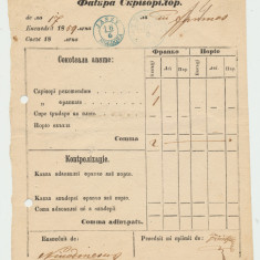 Romania Moldova 1859 document postal Factura Scrisorilor stampile Iasi Tg.Frumos