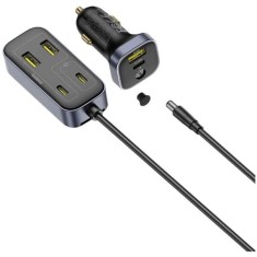 Incarcator auto Baseus BackseatPal L1, 2 x USB Type-C, 2 x USB , lungime Cablu 1.5M, total output 110W, pt. bricheta auto, negru