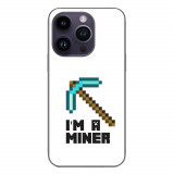 Husa compatibila cu Apple iPhone 15 Pro Silicon Gel Tpu Model Minecraft Miner