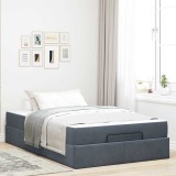 VidaXL Cadru de pat cu saltea Gri &icirc;nchis 140 x 190 cm Catifea 3399559