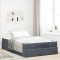 vidaXL Cadru de pat cu saltea Gri &icirc;nchis 140 x 190 cm Catifea 3399559