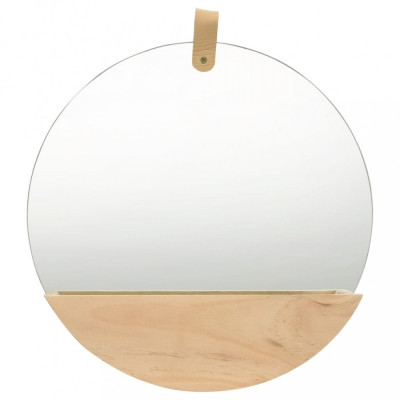 Oglindă de perete, 35 cm, lemn masiv de pin foto
