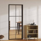 Ușă de interior, negru, 83x201,5 cm, sticlă ESG și aluminiu