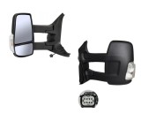 Oglinda usa exterioara Ford Transit/Tourneo, 01.2014-, partea Stanga, ajustabil manual; textil; sticla convexa; geam cromat; cu semnalizator alb; bra