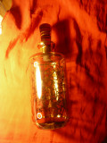 Sticla pt bautura alcoolica cu motive aurite , Japonia ,h fara dop=20cm ,25cm cu