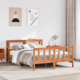 Cumpara ieftin Cadru de pat cu tăblie, maro ceruit, 150x200 cm, lemn masiv pin