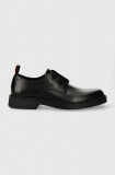 HUGO pantofi de piele Iker barbati, culoarea negru, 50512734