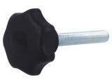 Buton de Reglare Negru &Oslash;40mm M8 45mm H27mm